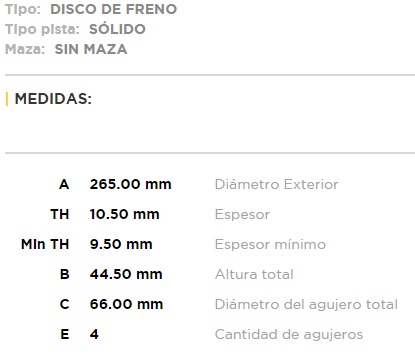 (13096)(265MM) RENAULT LAGUNA TRASERO