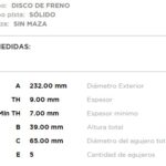 (21001)(232MM) VW BORA, GOLF, NEW BEATLE / AUDI A3- AUDI TT