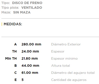 (13028)(280MM) RENAULT LAGUNA-SAFRANE-MEGANE-SCENIC