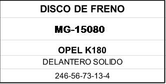 (15080)(246MM) CHEVROLET OPEL K 180