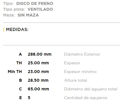 (15016)(288MM) VW GOLF 2.0I, PASSAT 2.0I 16 V