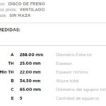 (15015)(288MM) VW BORA 2.3-GOLF 1.8-POLO 2.0 / AUDI A3-A1