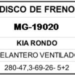 (19020)(280MM) KIA RONDO-SPORTAGE 4W4-SOUL- HYUNDAI I30-IX35