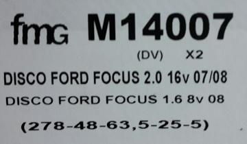 (14007)(278MM) FORD FOCUS 1.6-2.0 8V-16V- C-MAX