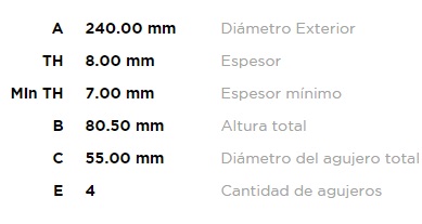 (13022)(240MM) RENAULT MEGANE II C/MAZA TRASERO