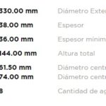 (14104)(330MM) FORD F100 DUTTY- F2000 C/MAZA ROSCA FINA