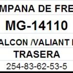 (14110)(254MM) FORD FALCON, RANCHERO/ VALIANT (FUNDICION)