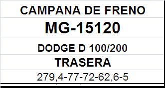 (279,4MM) DODGE D-100, D-200 TRASERA (CHAPA)