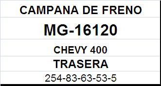 (16120)(254MM) CHEVROLET CHEVY, SUPER SPORT, 400