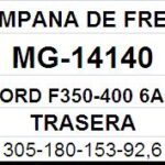 (14140)(305MM) FORD F-350, F-400, GROSSPAL (6 AJUGEROS)