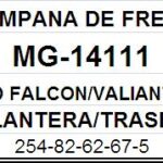 (14111)(254MM) FORD FALCON-RANCHERO  DEL/TRAS