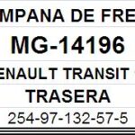 (14196)(254MM) FORD TRANSIT 14 PULGADAS