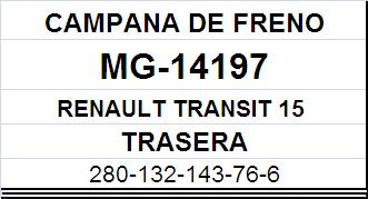 (14197)(280MM) FORD TRANSIT 15 PULGADAS