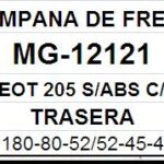 (12121)(180MM) PEUGEOT 205 MODELO VIEJO SIN ABS