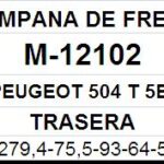 (12102)(279,4MM) PEUGEOT T5B PICK UP (BENDIX), 504