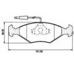 Pastillas de Freno (0315) (151MM) PEUGEOT 504-505 SR/SRD/CAMIONETA (C/SENSOR)