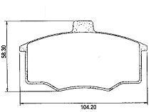 Pastillas de Freno (0322) (104MM) CHEVROLET MONZA-KADETT/ FIAT DUNA FINA