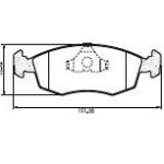 Pastillas de Freno (0328)(151MM) ALFA ROMEO 145, 146 / FIAT TEMPRA, SIENA, TIPO