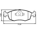 Pastillas de Freno (0328)(151MM) ALFA ROMEO 145, 146 / FIAT TEMPRA, SIENA, TIPO