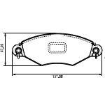 Pastillas de Freno (0537)(131MM) PEUGEOT 206 / RENAULT KANGOO / CITROEN XSARA