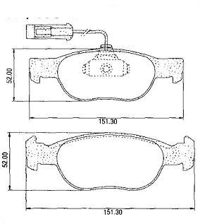 Pastillas de Freno (0499) (151MM) ALFA ROMEO 145-146/ FIAT BRAVA-MAREA
