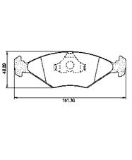 Pastillas de Freno (0751)(151MM) VOLKSWAGEN GOL - SAVEIRO - PALIO (DISCOS VENTILADOS)