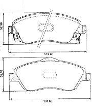 Pastillas de Freno (0687)(131MM) CHEVROLET CORSA II (00/..)