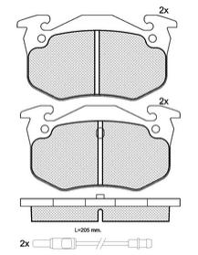 Pastillas de Freno (0181) (105MM) PEUGEOT 205GTI TRASERA/RENAULT LAGUNA-MEGANE