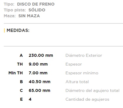 (230MM) VW SAVEIRO G6 TRASERO SOLIDO