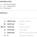 (280MM) VOLKSWAGEN FOX, CROSS FOX, SPACEFOX VENTO