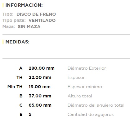 (280MM) VOLKSWAGEN FOX, CROSS FOX, SPACEFOX