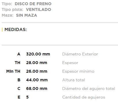 (320MM) RENAULT  KOLEOS/ NISSAN SENTRA 2.5- QASHQAI