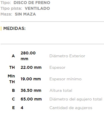 (15003) (280MM) VW GOL G6, SAVEIRO G6, VOYAGE