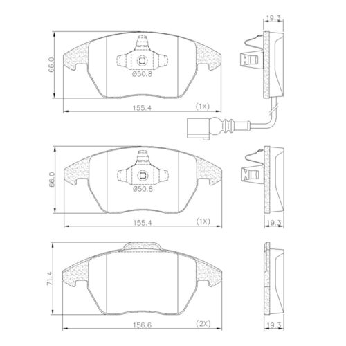 Pastillas de Freno (0791) (155MM) AUDI A3 - TT / VW BORA-GOLF-VENTO-PASSAT