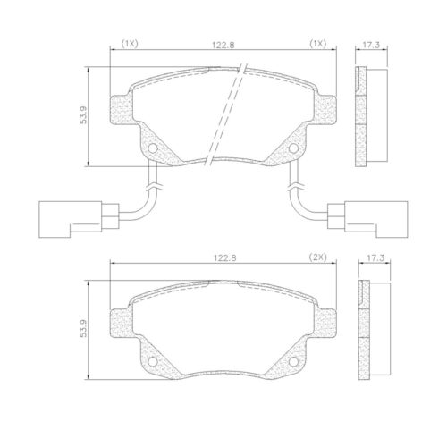 Pastillas de Freno (1068)(122MM) FORD TRANSIT 3330-3550, TOURNEO TRASERA