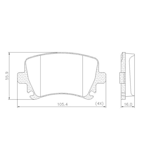 Pastillas de Freno (0839)(105MM) VW VENTO, BORA, GOLF, PASSAT /AUDI A3, A4, A6