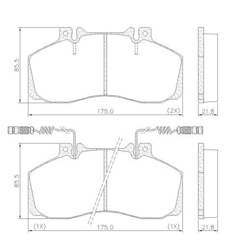 Pastillas de Freno (0122) (174MM) M. BENZ 710 - 609 - 709 - 711 - 712 - 809