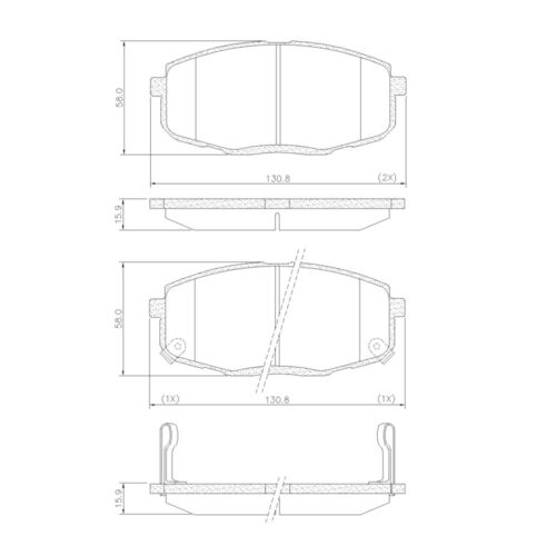 Pastillas de Freno (0899)(130MM) HYUNDAI I30 / KIA CARENS II - CEED (02/..)