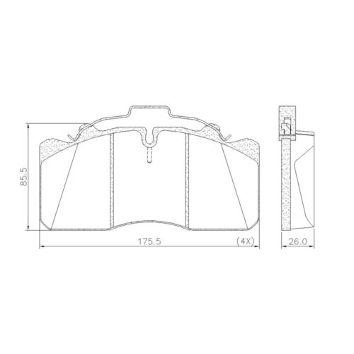 Pastillas de Freno (0519)(175MM) MERCEDES BENZ 712, 812, 814, 914 (MZ-3113M)