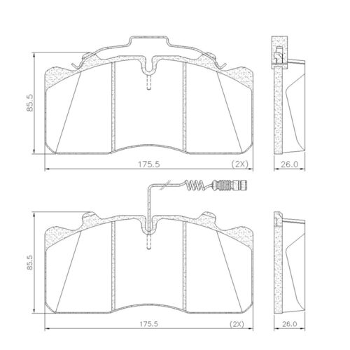 Pastillas de Freno (0519)(175MM) MERCEDES BENZ 712, 812, 814, 914