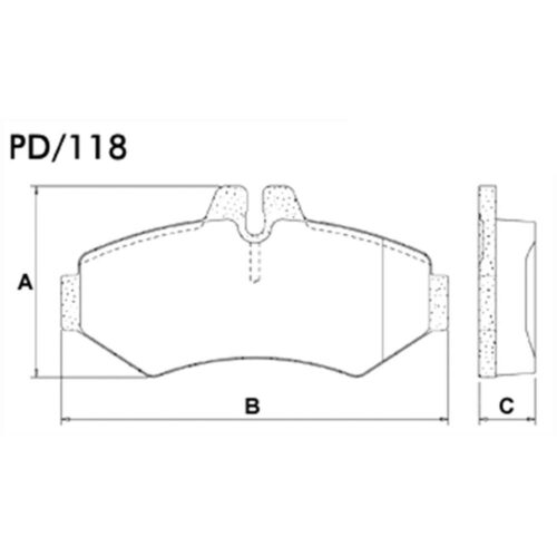 Pastillas de Freno (0546)(126MM) MERCEDES BENZ SPRINTER (CORTA) TRASERA