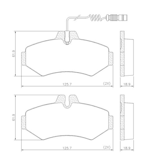 Pastillas de Freno (0546)(126MM) MERCEDES BENZ SPRINTER (CORTA) TRASERA
