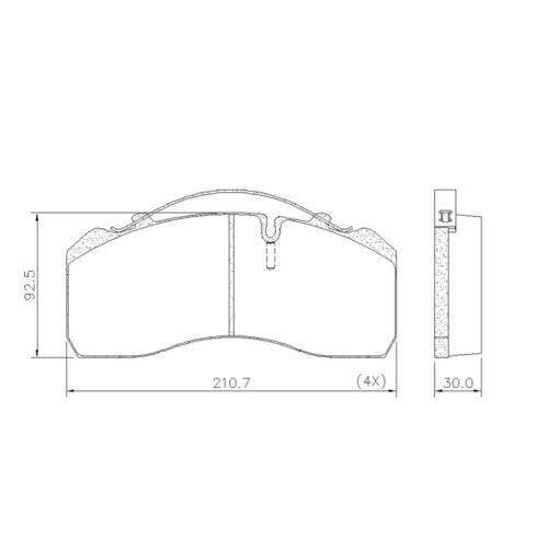 Pastillas de Freno (0605)(210MM)M. BENZ OH-1115-L  00/../ MAN /SAF (MZ-3124M)