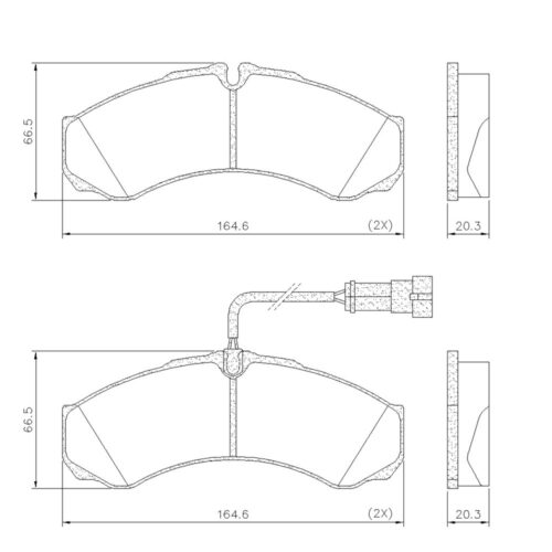 Pastillas de Freno (0585)(164MM) IVECO DAILY 35-30-49 (CON SENSOR)
