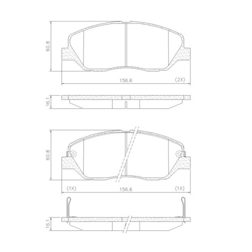 Pastillas de Freno (0896)(156MM) HYUNDAI SANTA FE (11/...)/ KIA CARNIVAL-SORENT