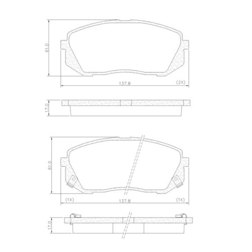 Pastillas de Freno (0961)(137MM) HYUNDAI TUCSON / KIA RONDO, CARENS
