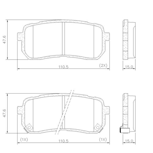 Pastillas de Freno (0901)(110MM) KIA CARNIVAL III / HYUNDAI H1, VERACRUZ TRASER