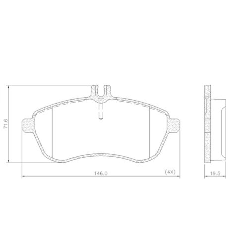 Pastillas de Freno (0884)(146MM) M. BENZ C-CLAS C (TODOS) (07/..)