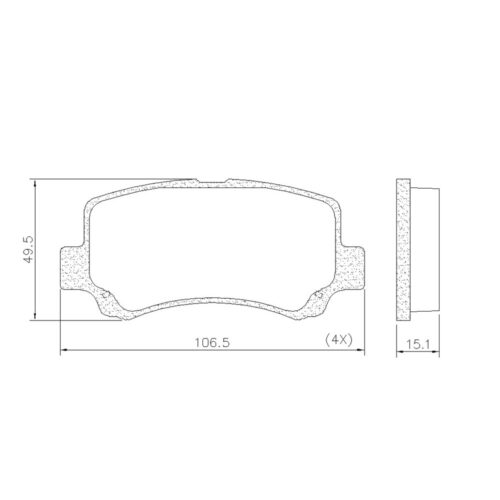 Pastillas de Freno (0635)(106MM) SUZUKI WAGON - MARUTI / CHERY FACE 1.3 16V