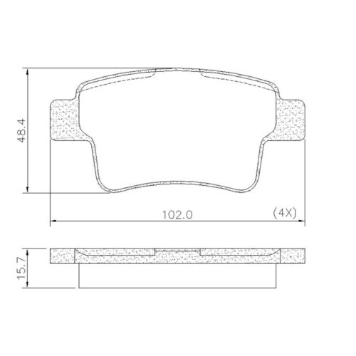 Pastillas de Freno (0951)(102MM) CITROEN  C4 - GRAND PICASSO (07/..)TRASERA